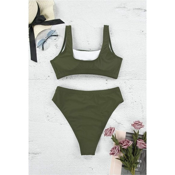 Pink Queen Swim  High Waisted Two Pcs Size: XL - Picture 2 of 4